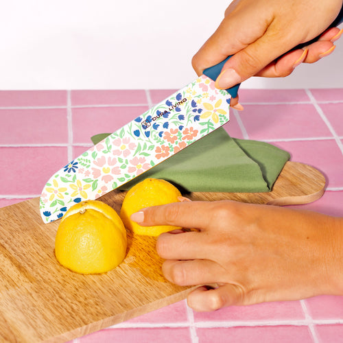 3-Piece Printed Kitchen Knife Set-Floral