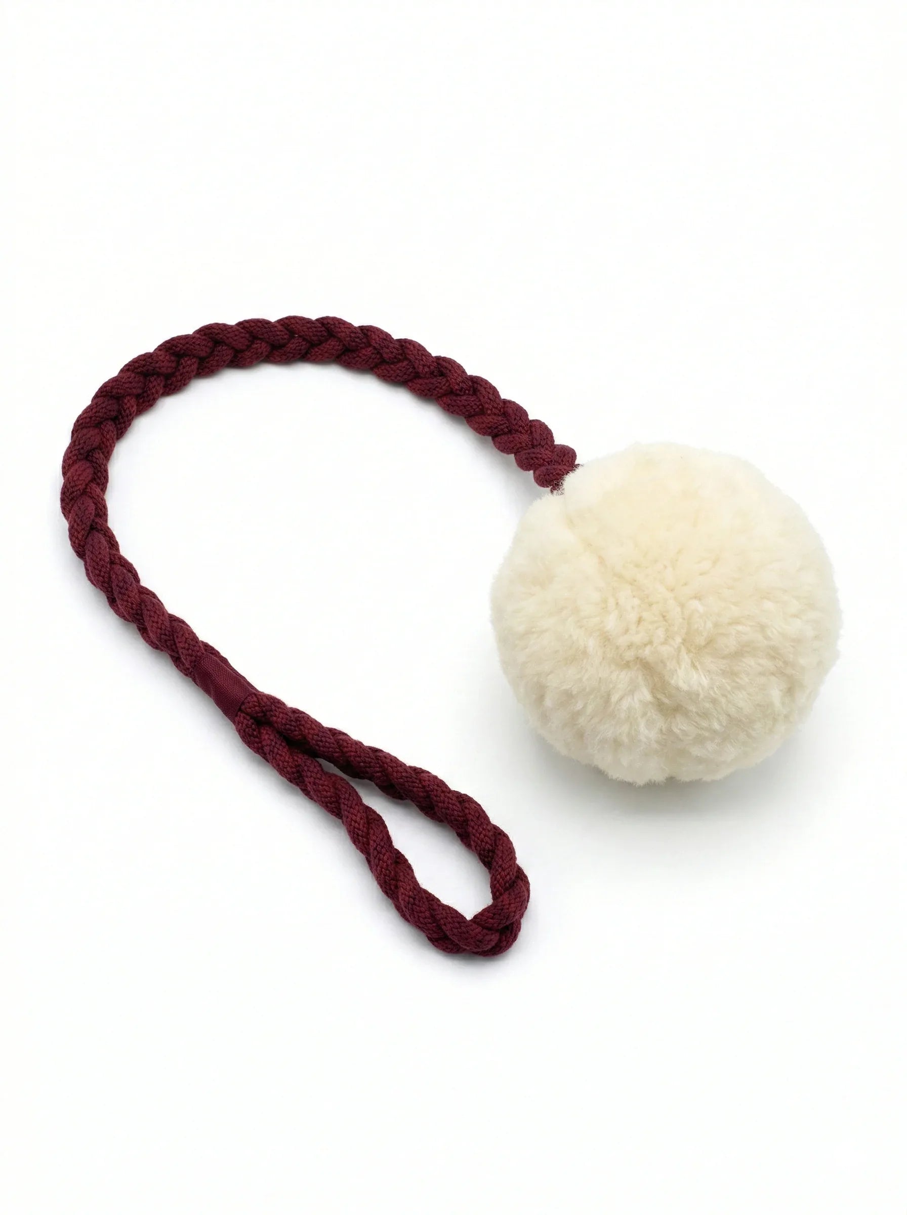 Wool Pom Tug Toy - White